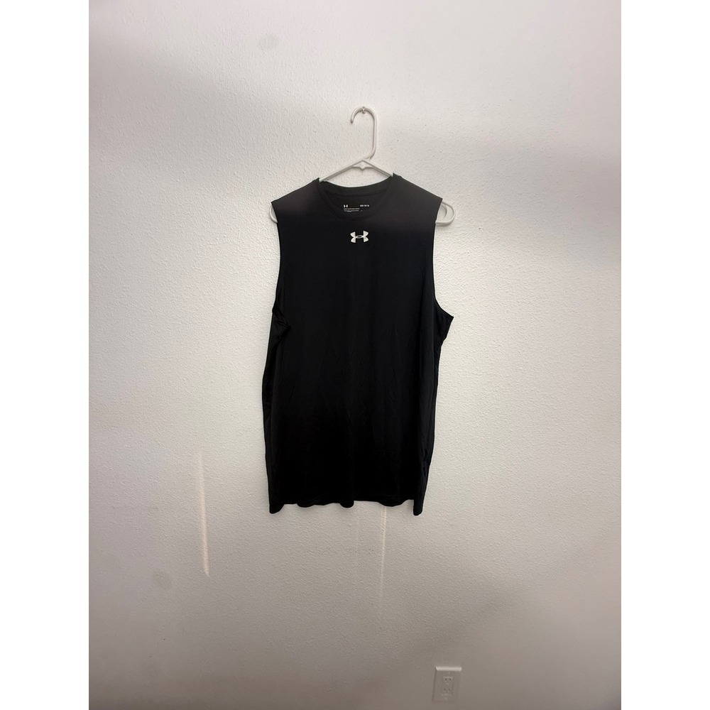Under Armour Mens HeatGear Sleeveless Shirt Black Loose Fit Tank Top Medium